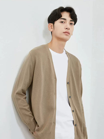 Knitted Cardigan Men's Knitted Shirt Loose Casual