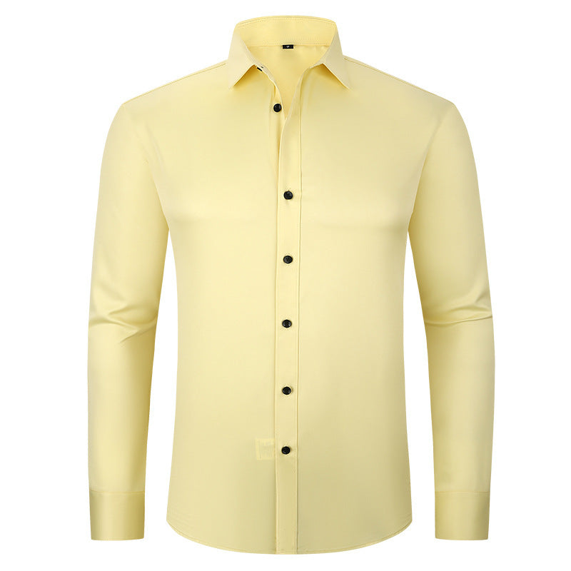 Men's Solid Color Simple Business Thin Shirt