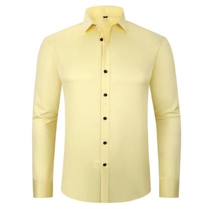 Men's Solid Color Simple Business Thin Shirt