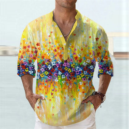 European And American 3D Digital Thermal Transfer Short Sleeve Shirt