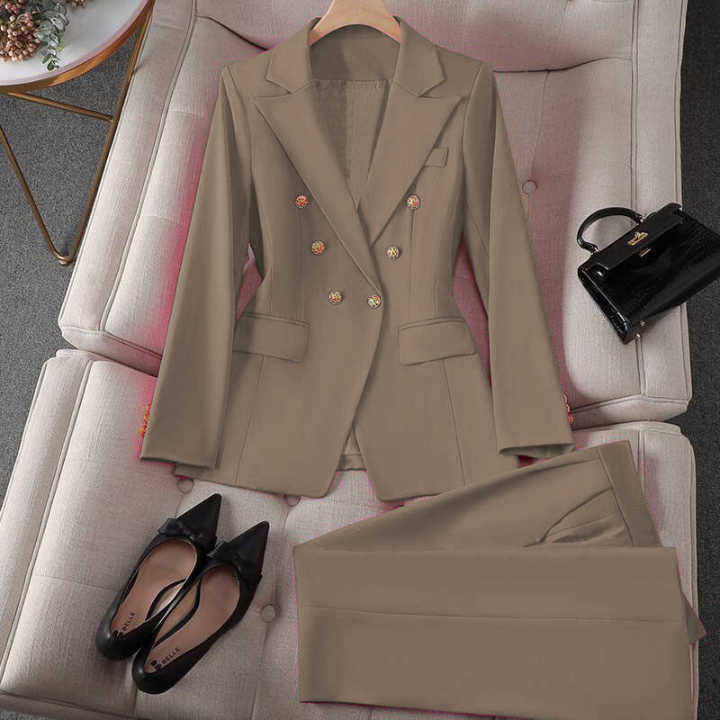 Korean Casual Design Blouse Trouser Suit