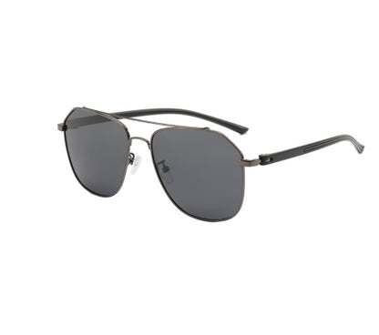 Large Frame Metal Double Bridge Aviator Sunglasses