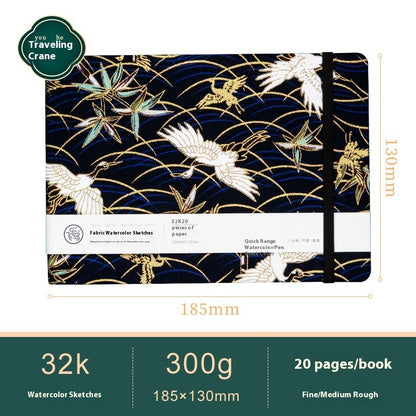 Feiluniao Watercolor Notebook Fabric Handmade Mini Portable Portable Character Sketch Hand Painted Graffiti Drawing Book