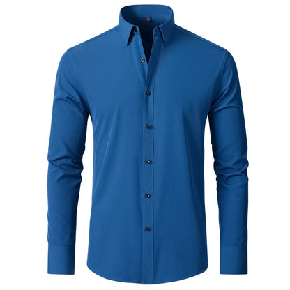 Men's Solid Color Simple Business Thin Shirt