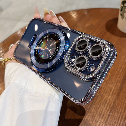 New Magnetic Bracket Rhinestone Frame Phone Case