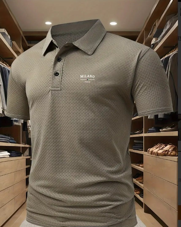 Men's Printed Short-sleeved Lapel Shirt Polo