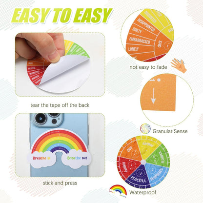 15-piece Decompression Stickers Anxiety Stripe Management Stickers Sensory Items Fingertip Stickers