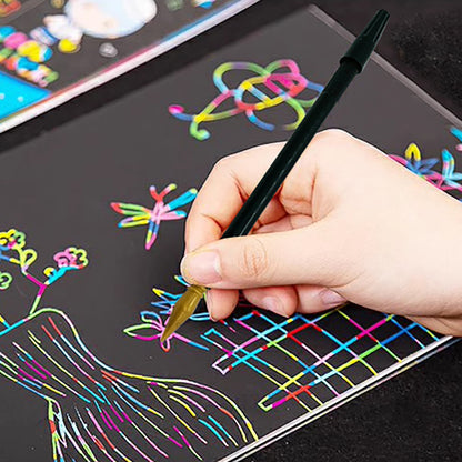 Scratch Art Paper Brush Children's Art Tools Scratch Pen