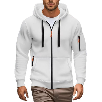 Zipper Hooded Sweatshirt Men's Sports Casual Cardigan Coat