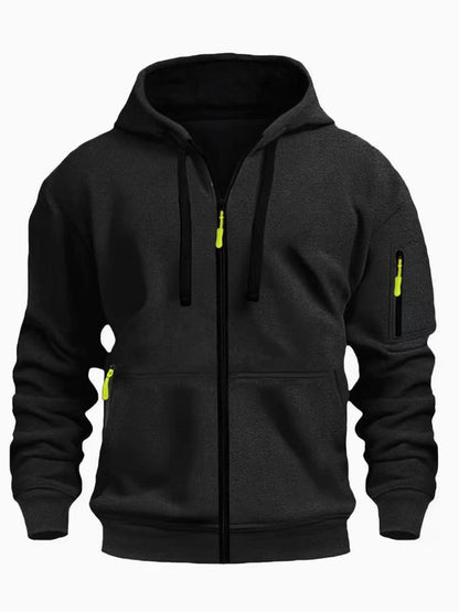 Zipper Hooded Sweatshirt Men's Sports Casual Cardigan Coat