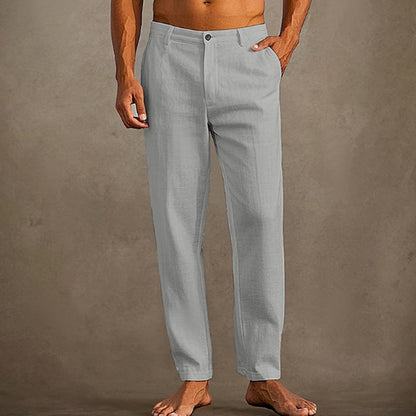 Men's Linen Beach Diagonal Pocket Cool Comfortable Breathable Skinny Pants