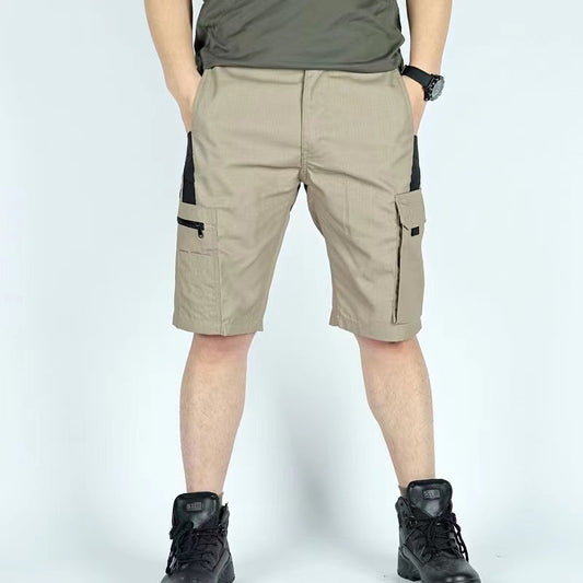 Beetle Elastic Waist Multifunctional Camouflage Shorts