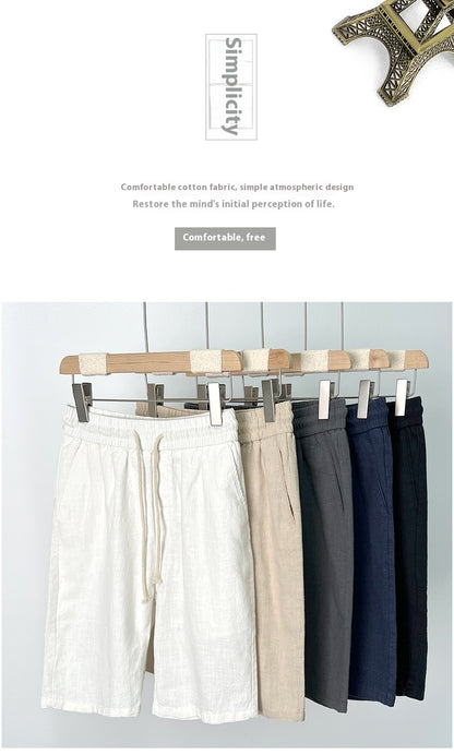 Summer Thin Casual Cotton Linen Cropped Pants