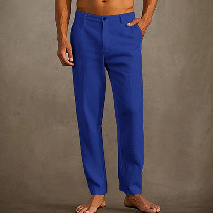 Men's Linen Beach Diagonal Pocket Cool Comfortable Breathable Skinny Pants