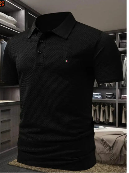 Men's Printed Short-sleeved Lapel Shirt Polo