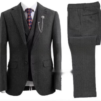 New Men's Suit Casual Three-piece Suit