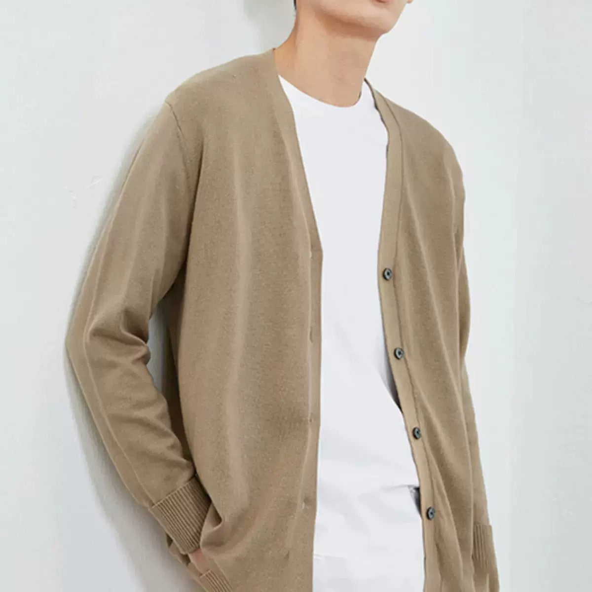 Knitted Cardigan Men's Knitted Shirt Loose Casual