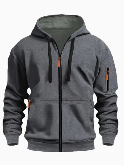 Zipper Hooded Sweatshirt Men's Sports Casual Cardigan Coat