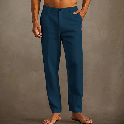 Men's Linen Beach Diagonal Pocket Cool Comfortable Breathable Skinny Pants