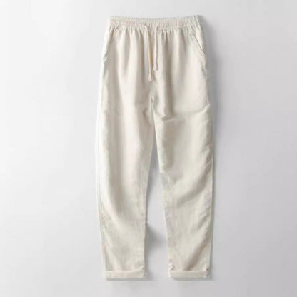 Men's Stand Collar Versatile Slim Cotton And Linen Casual Pants