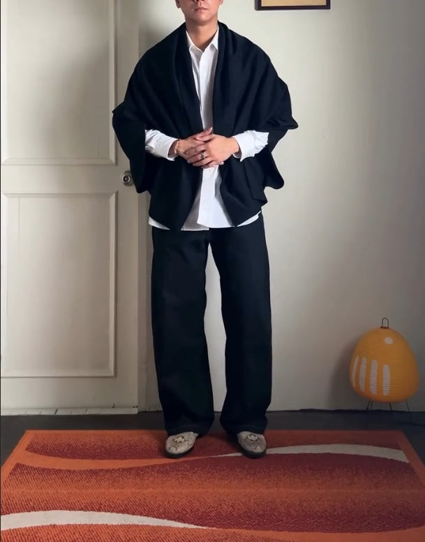 Black Batwing Sleeve Cardigan Cape