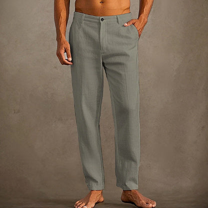 Men's Linen Beach Diagonal Pocket Cool Comfortable Breathable Skinny Pants