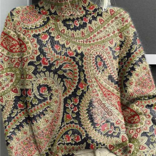 Women's Christmas Printed Turtleneck Sweater