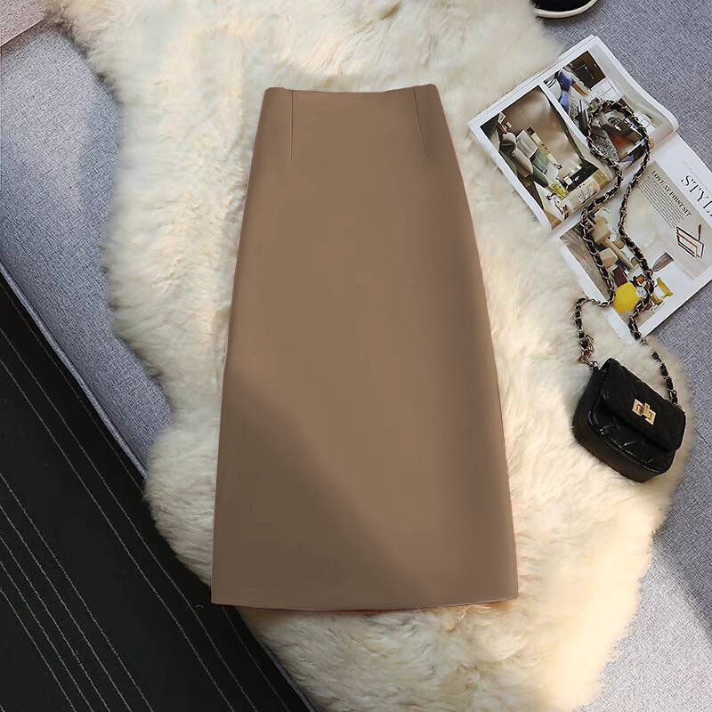 Women's Mid-length Straight Skirt Draping Effect