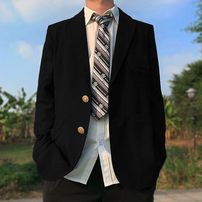 Solid Color Two Button Suit Middle School College Male Class And School Uniforms
