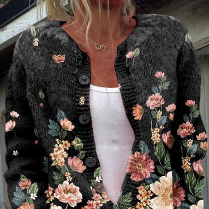 New Digital Printing Cardigan Coat For Women