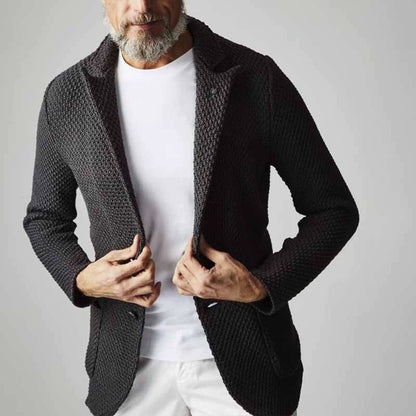 Lapels Suit Casual Knitted Jacket Cardigan Sweater