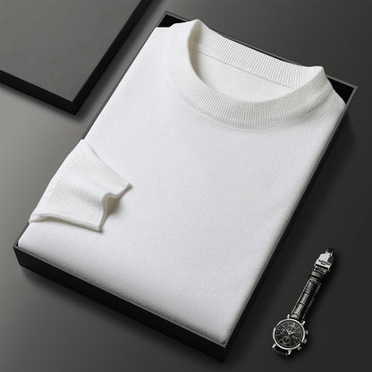 Men's Warm Leisure Solid Color Round Neck Sweater