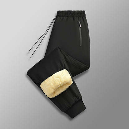 Plus-sized Plus Size Cashmere Fleece-lined Thickened Winter Wear Warm And Loose Straight Casual Pants