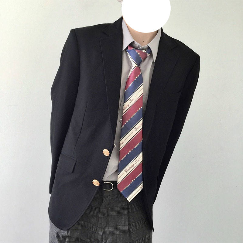Solid Color Two Button Suit Middle School College Male Class And School Uniforms